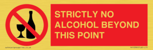 STRICTLY NO ALCOHOL BEYOND THIS POINT